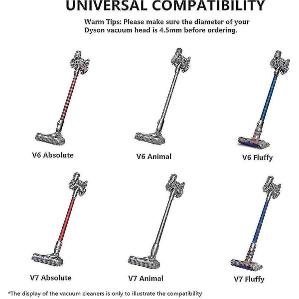 Borstvals för Dyson V7 dammsugare, jämfört med del 966821-01--