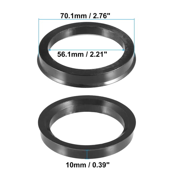 4 st Plast Navcentreringsringar för Bilhjul Håldiameter 70.1mm till 56.1mm