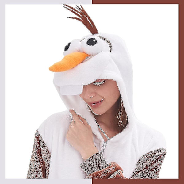 Gonaap Unisex Vuxen Onesie Pyjamas Djur En Del Kostym Cosplay Nattkläder Olaf 125cm