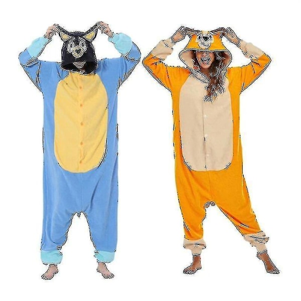 Djur Vuxna Serietecknad Hund Onesies Pyjamas Halloween Kostymer Hoppkompatibel Julgåva Bluey L