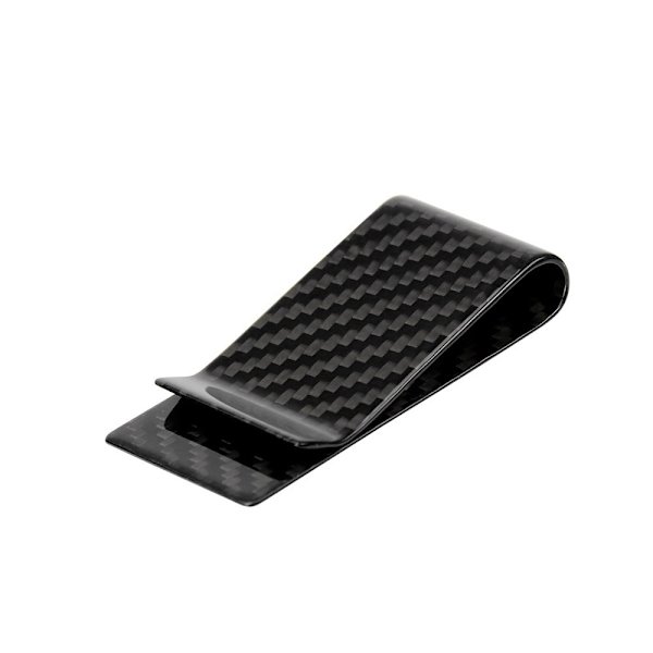 Kolfiber Liten Storlek Mynt Clip Banksedel Clip Multi-Purpose Carbon Fiber Clip Money Clip Banksedel Clip Kolfiber Mynt Klipp Bright Black 38MM