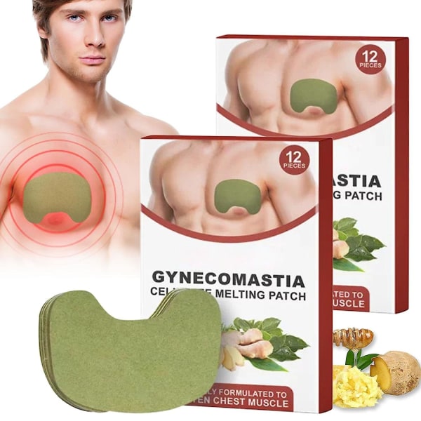 Gynecomastia Cellulite Melting Patch, Gynecomastia Cellulite Melting Patch,gynecomastia Tightening Ginger Patch,chest Belly Fat Remove For Men 2 boxes 24 Pcs