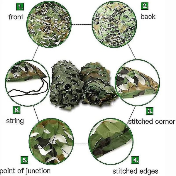 3x5m 3x8m 3x10m 4x5m Förstärkt kamouflagenät Simbassäng Strandpaviljong Trädgårdssolskydd Kamouflageduksnät 7 färger Jungle camouflage 3x7m