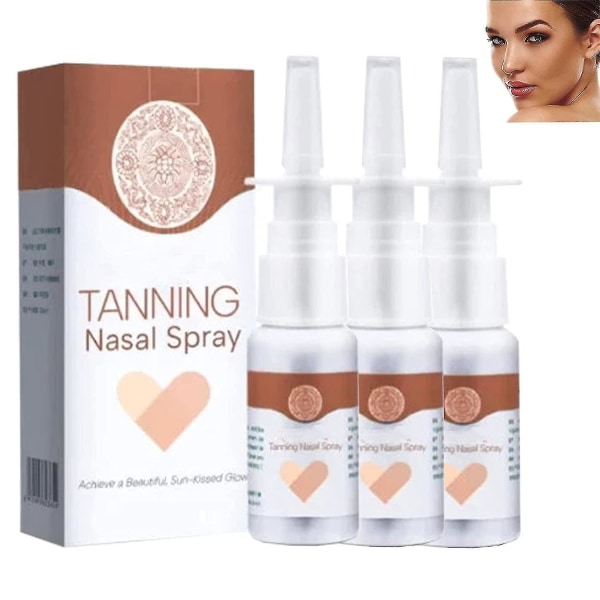 Tanning Nasal Spray, Tanning Sunless Spray, Deep Tanning Dry Spray,sunless Tanning Mist, Självbrunande ansiktsdimma, naturligt utseende solbränna 3PCS