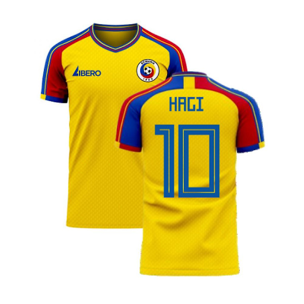 Rumänien 2023-2024 Hemma Koncept Fotbollströja (Libero) (HAGI 10) Yellow L