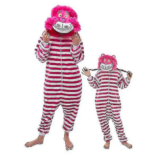 Gonaap Unisex Vuxen Onesie Pyjamas Djur En Del Kostym Cosplay Nattkläder CheshireCat XL