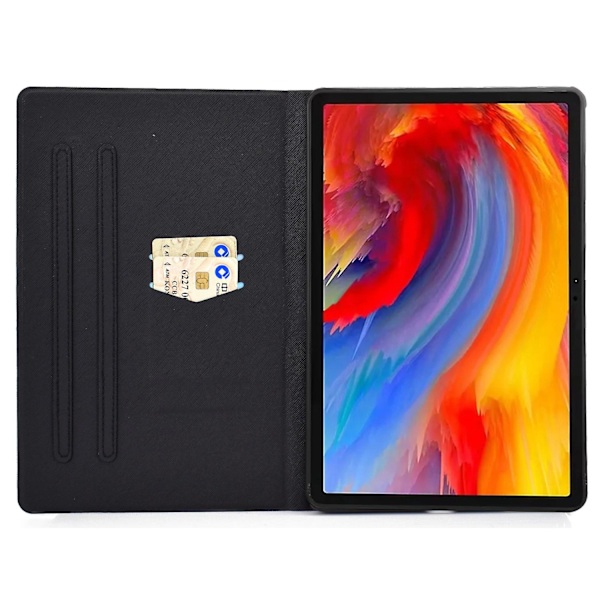 Fodral i läder med kortfack till Lenovo Tab M11/ Xiaoxin Pad 11 2024 Lion and Leopard