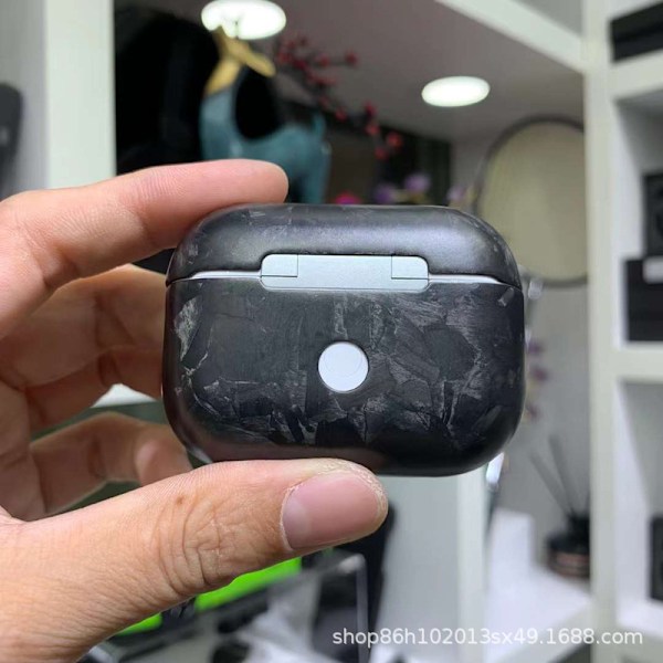 Lämplig För Kolfiber Airpods Pro2 Skyddsöverdrag Apple Bluetooth Headset Laddningsfall Skyddande Case Airpods 3K Pattern [Dumb Black]] AirPods Pro2