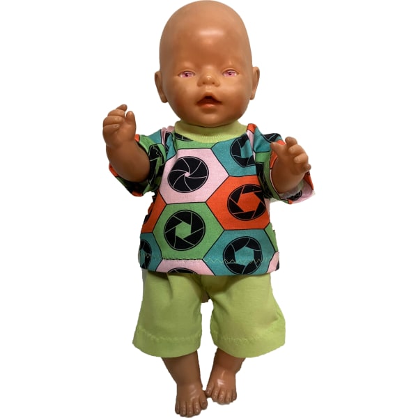 Sommarklädd Baby Born, dockkläder mönstrad/limegrön