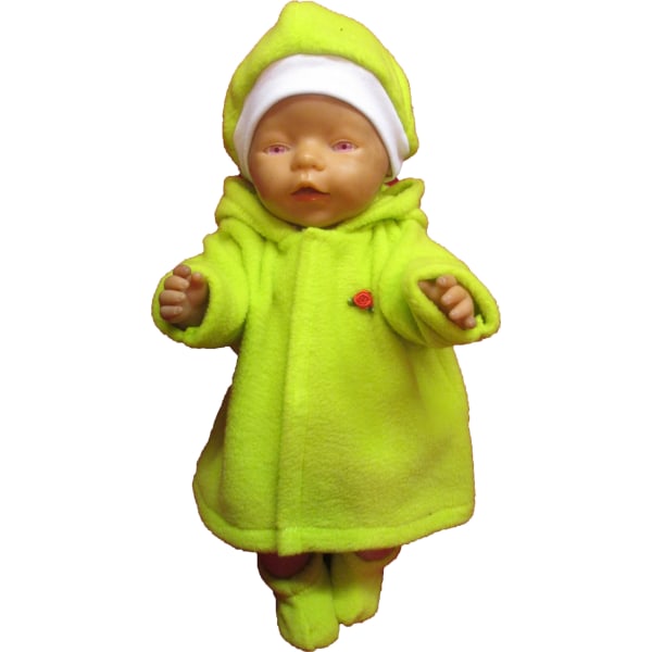 Kappa-set i neongrön fleece till Baby Born, dockkläder neongrön