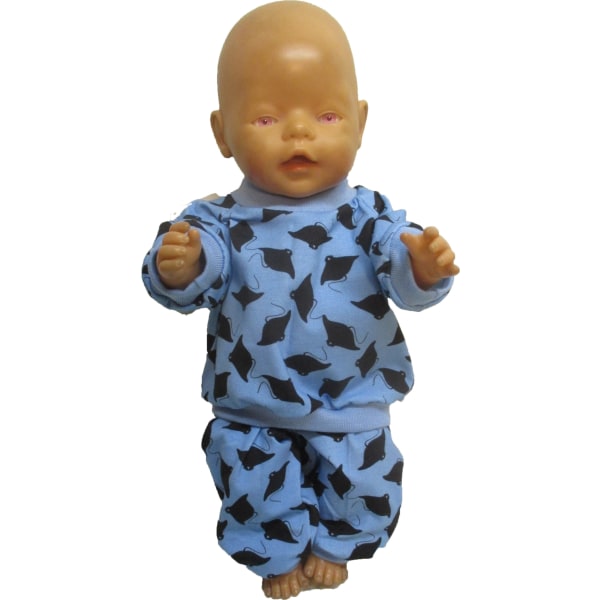 Pyjamas eller mysdress i trikå till Baby Born, dockkläder