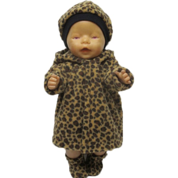 Leopardmönstrat kappa-set till Baby Born, dockkläder. leopardmönstrad