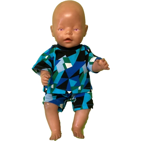 Sommarklädd Baby Born, dockkläder blå/vit/svart