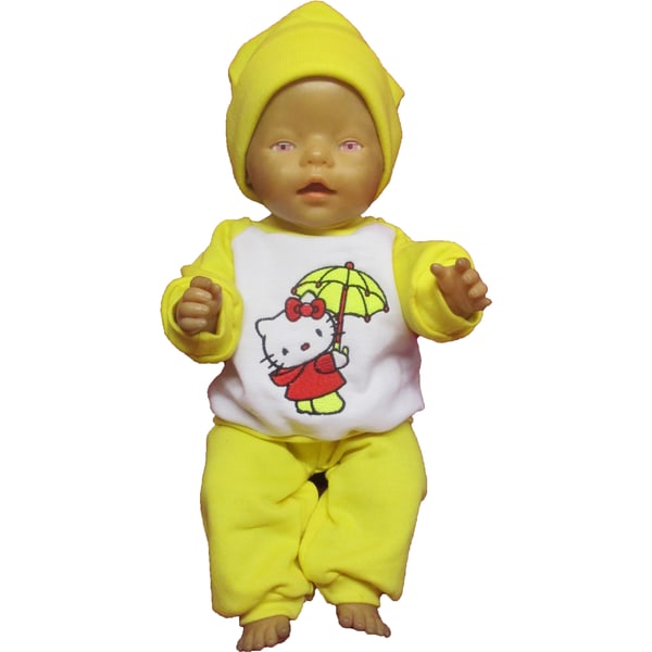 Joggingset  till Baby Born, dockkläder. gul