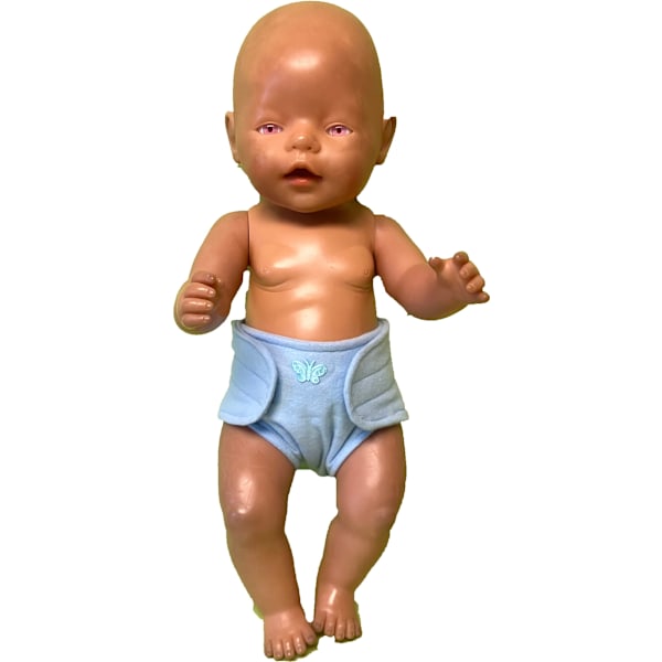 Ljusblå tygblöja till Baby Born, dockkläder ljusblå
