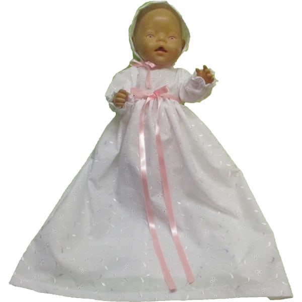 Dopklänning till Baby Born, dockkläder. vit