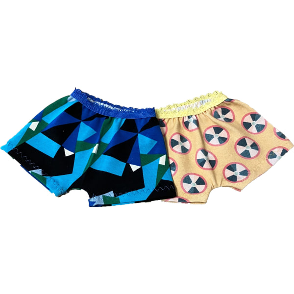 2-pack kalsonger till Baby Born, dockkläder blå/gul