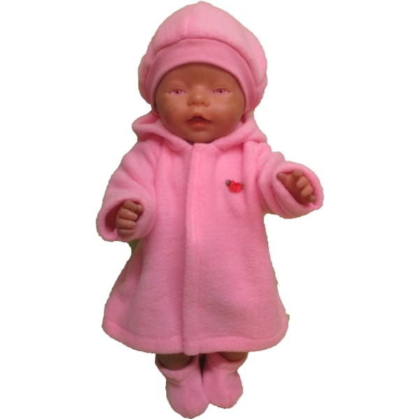Kappa-set i ljusrosa fleece till Baby Born, dockkläder Rosa/ros