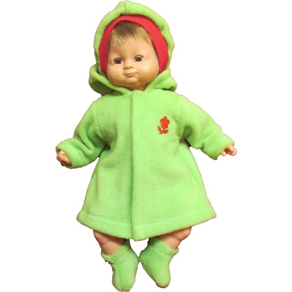 Kappa-set i limegrön fleece till Lillan, dockkläder. limegrön