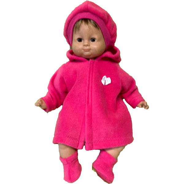 Cerise kappa-set till Lillan, dockkläder cerise