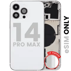 Baksida med smådelar för iPhone 14 Pro Max (amerikansk version) (begagnad OEM-dragning: Grade B) (silver) silver