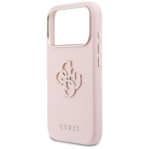Guess HC PU FW RESIN LOGO rosa fodral för iPhone 17 Pro Max