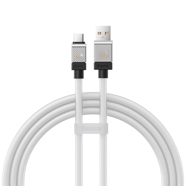 Baseus kabel CoolPlay USB - USB-C 1m 100W vit vit