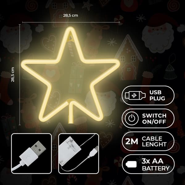 Neon LED JUL PENTASTAR varmvit FLNE22 Forever Light