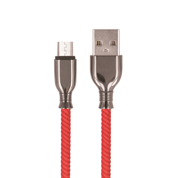 Setty USB till Micro-USB-kabel 1m 3A - Röd, Flätad Nylon, Snabb Laddning