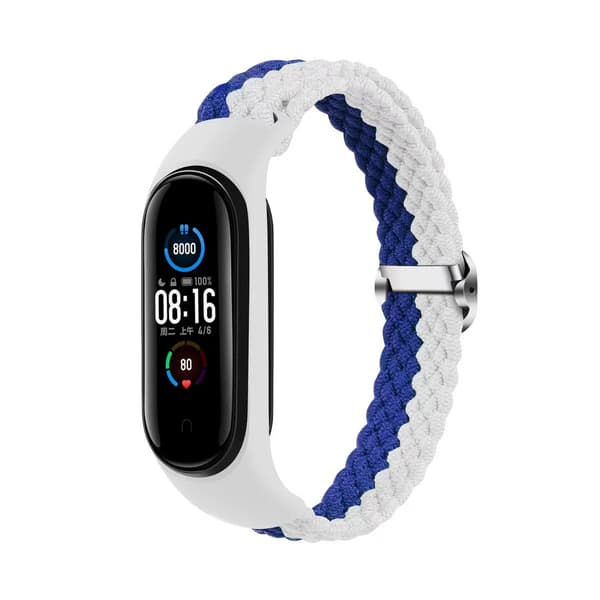 FLÄTAD REM SMART BAND M3 / M4 / M5 / M6 vit-blå vit