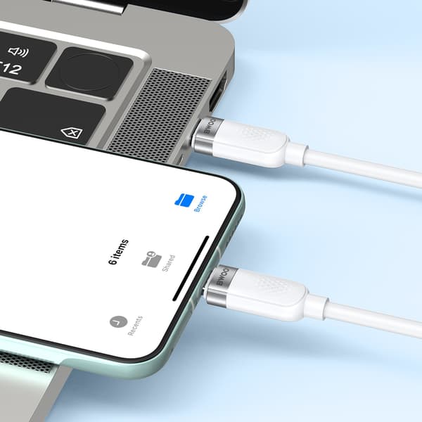 BWOO 65W kabel USB-C - USB-C 1m vit vit