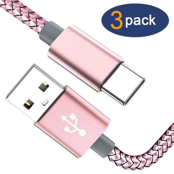 3 st hög kvalitet 1 m  usb-c röd Red