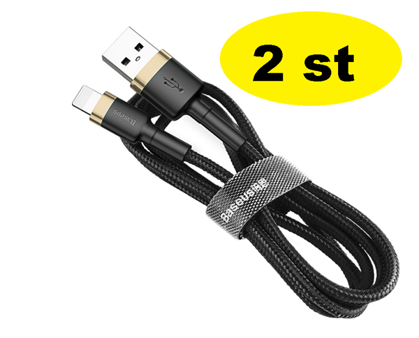 2st 2 m Baseus cabel iphone svart svart