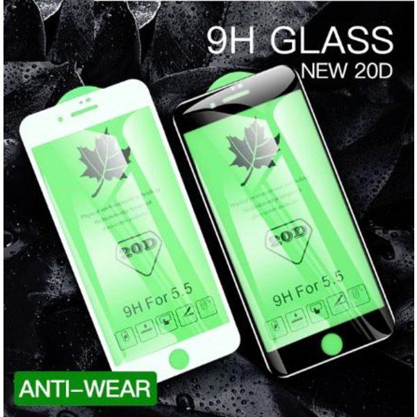 2 st heltäckande härdat glas för iphone 7 plus|vit