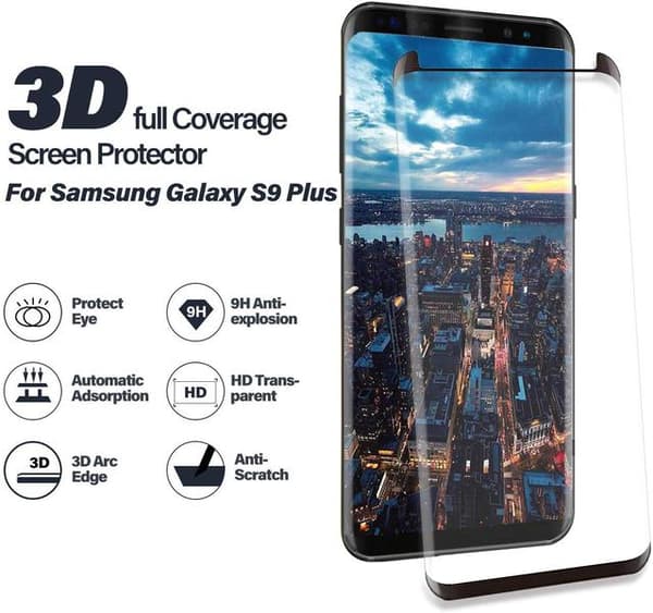 2 st heltäckande  härdat glas för Samsung s9 plus