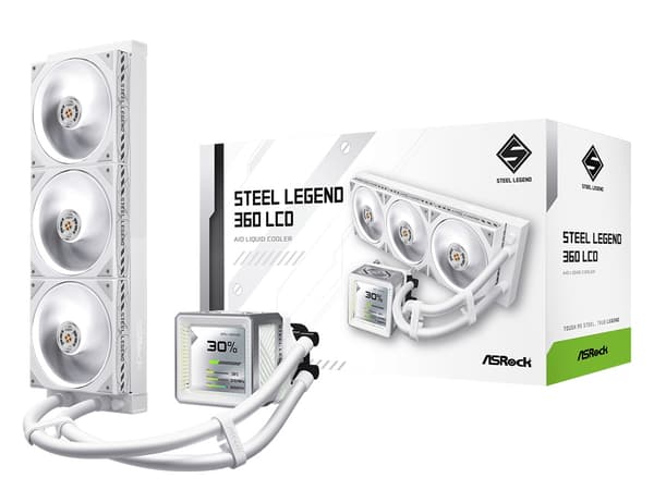 ASRock Steel Legend 360 LCD Intel/AMD Vandköler vit