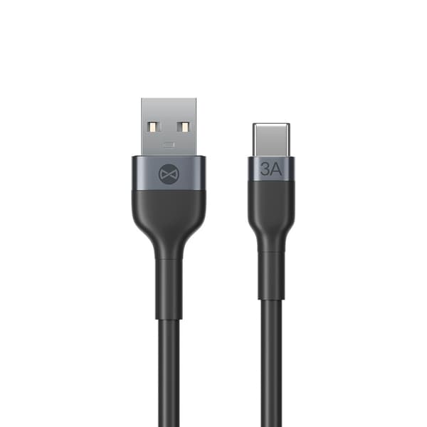 Forever Flexible kabel USB - USB-C 1,0 m 3A svart svart
