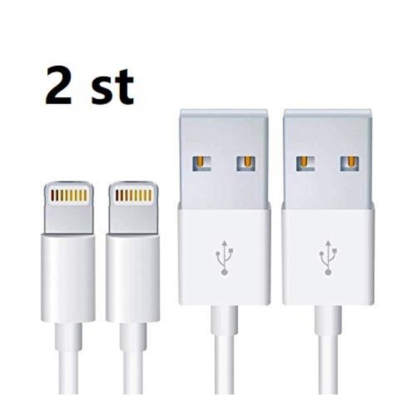 2 st 2 m ersättnings  iphone kabel vit White