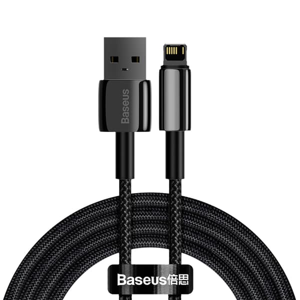 Baseus kabel Tungsten USB - Lightning 2,0m 2,4A svart svart