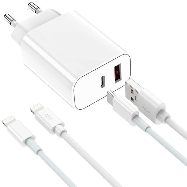 Snabbladdare 20W – USB-C + USB-A