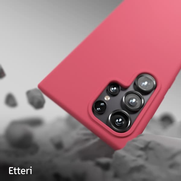 Etteri Silicone Case for Samsung Galaxy S25 Ultra Raspberry Red