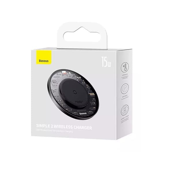 Baseus trådlös laddare Simple 2 15W svart