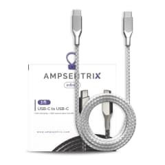 USB Typ C till USB Typ C-kabel (1 m / 3 fot) (AmpSentrix Infinity) (Silver)