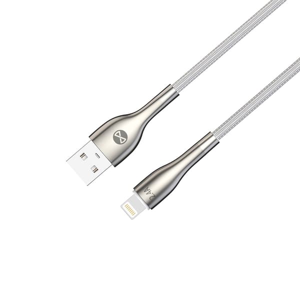 Forever Sleek kabel USB - Lightning 1,0 m 2 4A vit vit