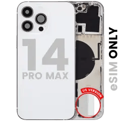 Baksida med smådelar för iPhone 14 Pro Max (amerikansk version) (begagnad OEM-dragning: Grade A) (silver) silver