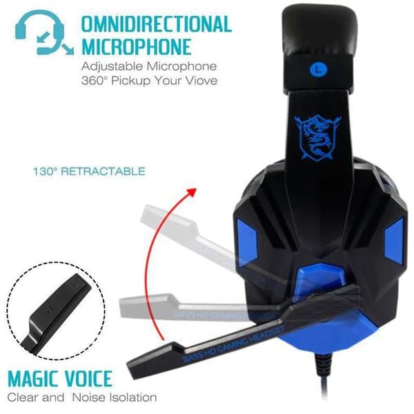 Spelheadset för dator/PS4 röd