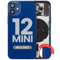 Baksida med smådelar för iPhone 12 Mini (EU / Global version) (Eftermarknad Plus) (Blå)