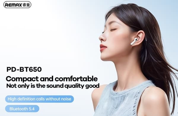 BLUETOOTH hörlurar REMAX TWS PD-BT650 PRODA 5 4 ANC ENC vit blå