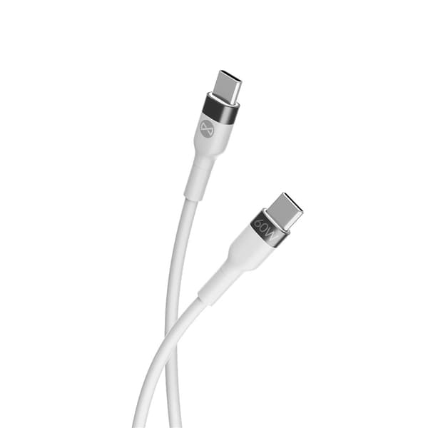 Forever Flexible-kabel USB-C - USB-C 1,0 m 60W vit