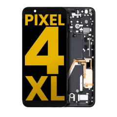 OLED-enhet med ram för Google Pixel 4 XL (renoverad) (grå strömknapp)